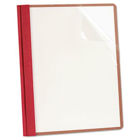 TANGLETOWN FINE ART Recycled Clear Front Report Covers, Letter Size, Red, 25PK NI39311